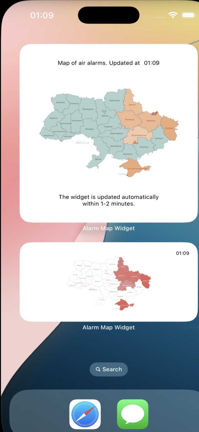 alarm map widget