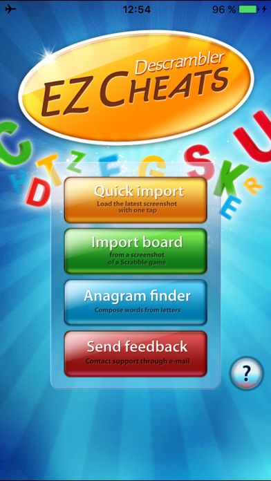 EZ Descrambler Cheats - best auto cheat with OCR for ScrabbleÃ‚Â and Words with Friends games