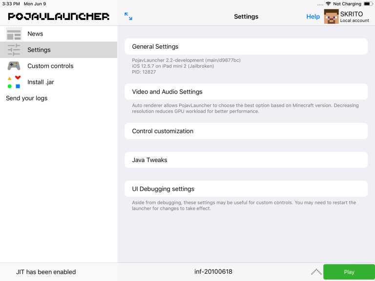 PojavLauncher (Minecraft Java on iOS)
