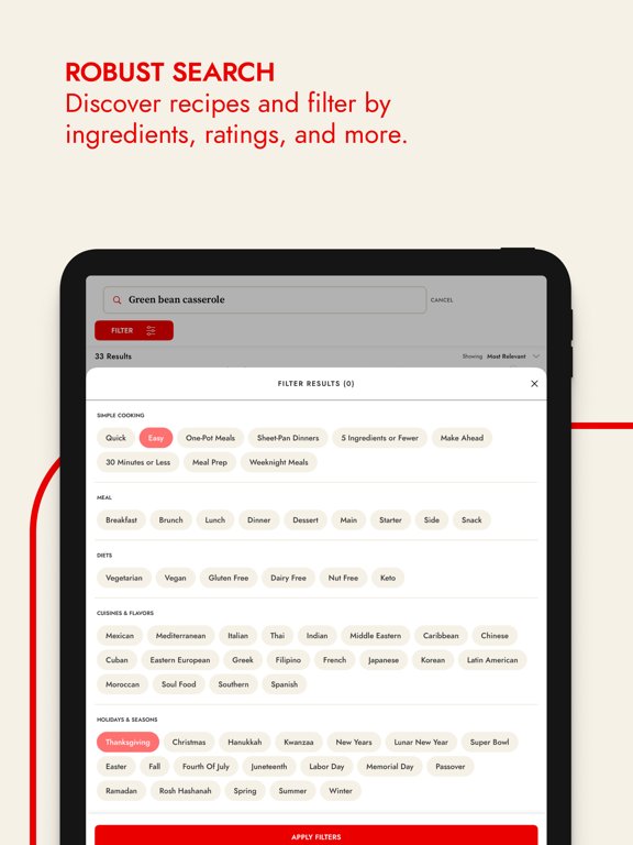 Epicurious Recipes & Shopping List