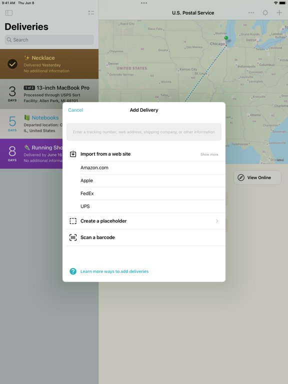 Deliveries: a package tracker