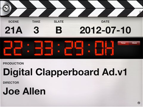 Digital Clapperboard - Timecode Sync and Video Slate