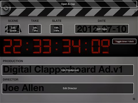 Digital Clapperboard - Timecode Sync and Video Slate