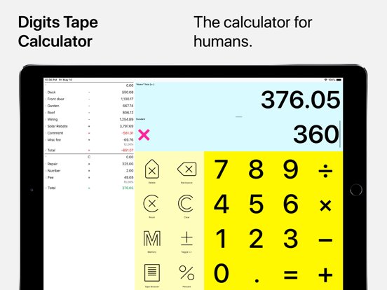 Digits Tape Calculator
