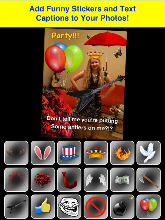 Stickers Photo Booth: Try Antlers and Bunny Ears!