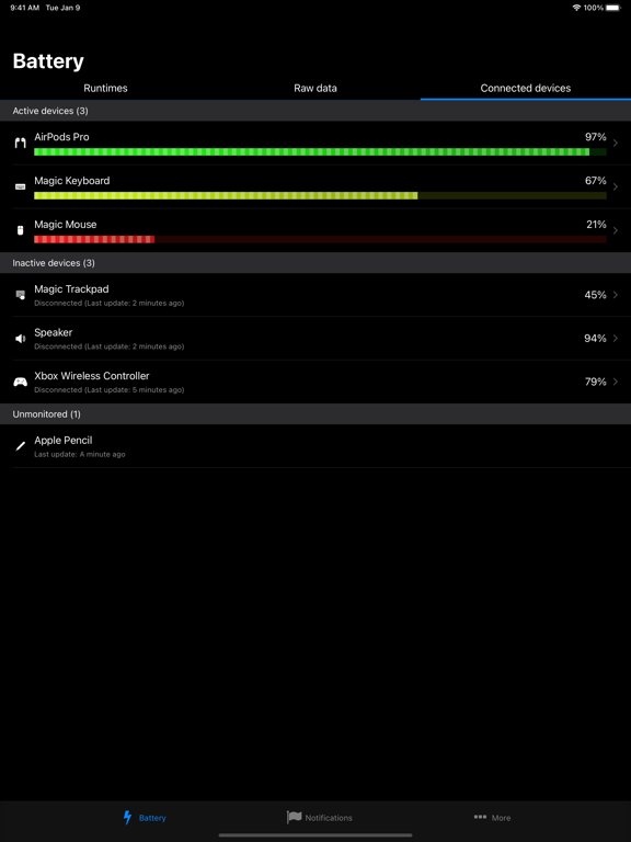 Battery Life - check runtimes