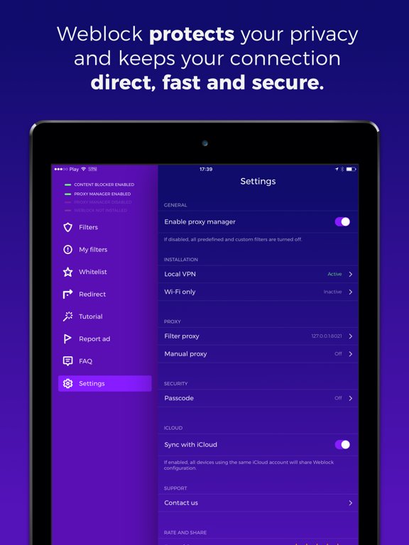 Weblock: adblock & proxy