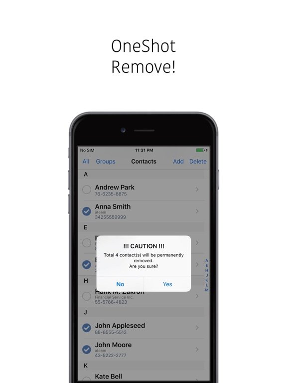 Contacts Multi Remove: Очистка